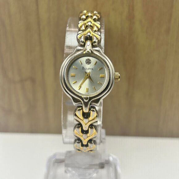 Bulova Women's Dress Watch Quartz Small Two Tone Metal - Picture 8 of 8